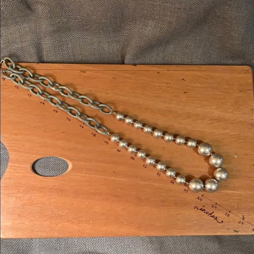 👁 Long Heavy “Pearl” + Chain Necklace - Picture 4 of 4
